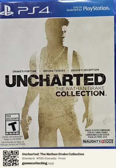 Uncharted: The Nathan Drake Collection PlayStation 4, Canada box front