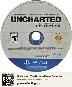 Uncharted: The Nathan Drake Collection PlayStation 4, NTSC disc