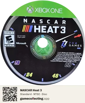 NASCAR Heat 3 Xbox One, NTSC disc
