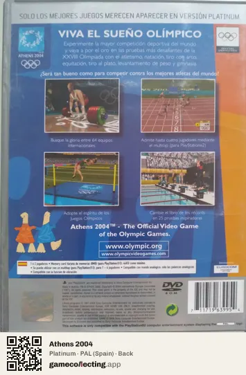 Athens 2004 PlayStation 2, Spain box back