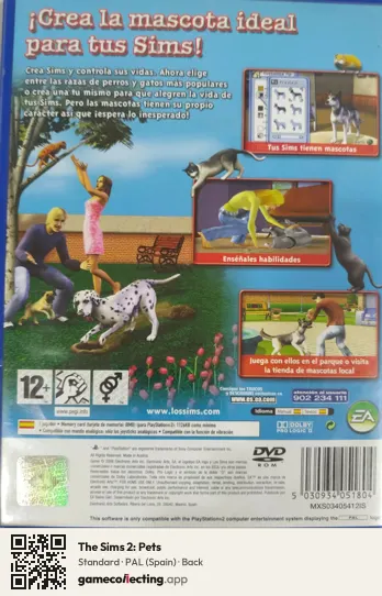 The Sims 2: Pets PlayStation 2, Spain box back