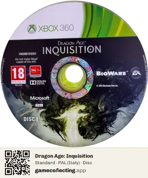 Dragon Age: Inquisition Xbox 360, PAL disc