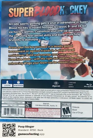 Poop Slinger PlayStation 4, NTSC box back