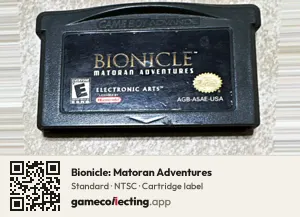 Bionicle: Matoran Adventures Game Boy Advance, NTSC cartridge label