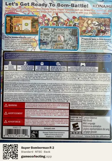 Super Bomberman R 2 PlayStation 4, NTSC box back