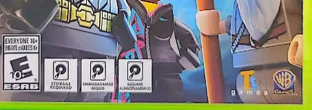 LEGO Dimensions, the ESRB box on its front