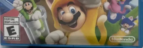 Super Mario 3D World, the ESRB box on its front