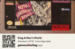 King Arthur's World Super Nintendo Entertainment System, NTSC cartridge label