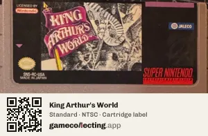 King Arthur's World Super Nintendo Entertainment System, NTSC cartridge label