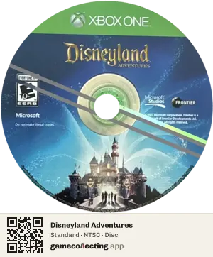 Disneyland Adventures Xbox One, NTSC disc