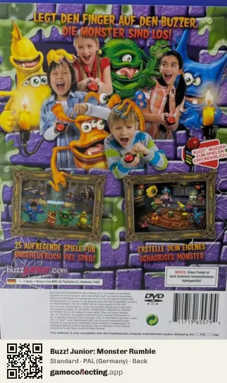 Buzz! Junior: Monster Rumble PlayStation 2, Germany box back