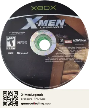 X-Men Legends Xbox, PAL disc