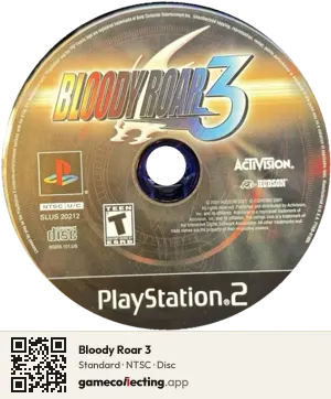 Bloody Roar 3 PlayStation 2, NTSC disc