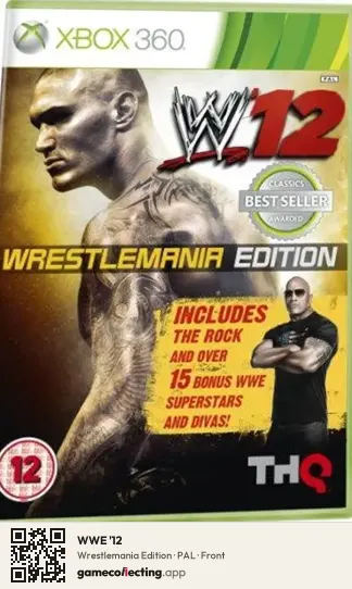 WWE '12 Xbox 360, PAL box front