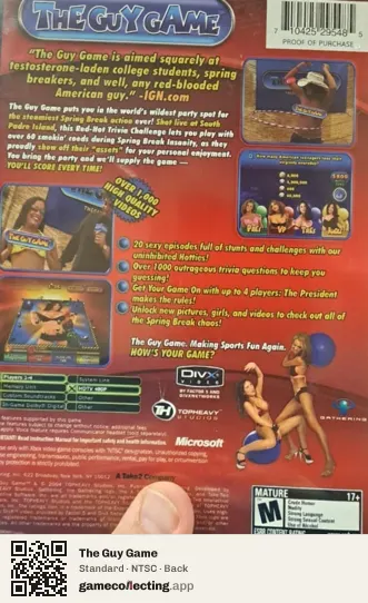 The Guy Game Xbox, NTSC box back