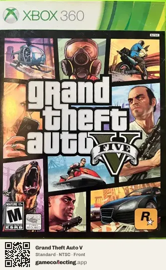 Grand Theft Auto V Xbox 360, NTSC box front