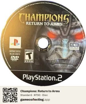 Champions: Return to Arms PlayStation 2, NTSC disc