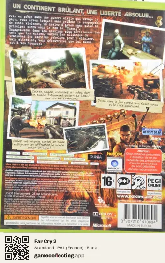 Far Cry 2 Xbox 360, France box back