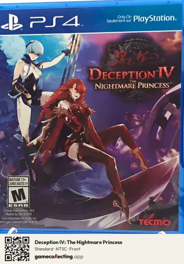 Deception IV: The Nightmare Princess PlayStation 4, NTSC box front