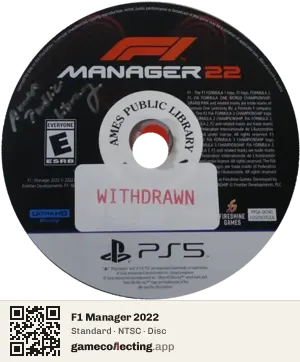 F1 Manager 2022 PlayStation 5, NTSC disc