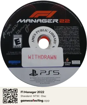 F1 Manager 2022 PlayStation 5, NTSC disc