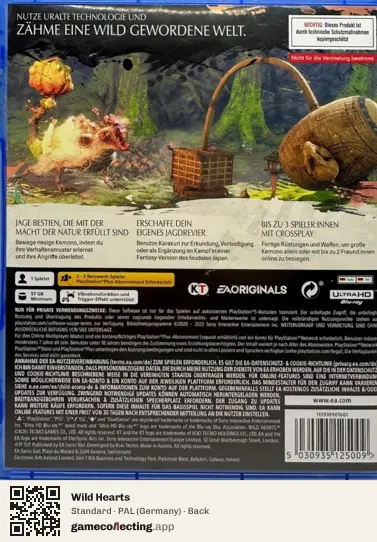 Wild Hearts PlayStation 5, Germany box back