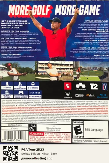 PGA Tour 2K23 PlayStation 4, NTSC box back
