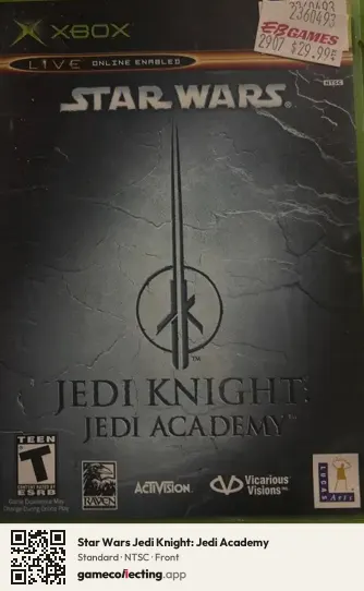Star Wars Jedi Knight: Jedi Academy Xbox, NTSC box front