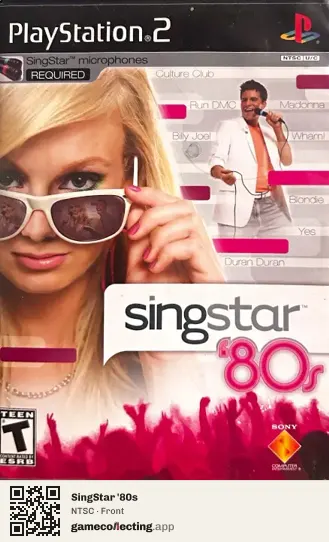 SingStar '80s PlayStation 2, NTSC box front