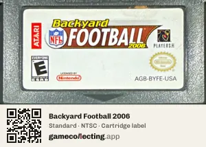 Backyard Football 2006 Game Boy Advance, NTSC cartridge label