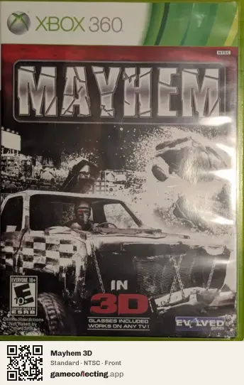 Mayhem 3D Xbox 360, NTSC box front
