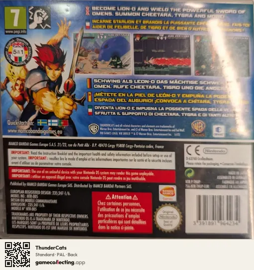 ThunderCats Nintendo DS, PAL box back