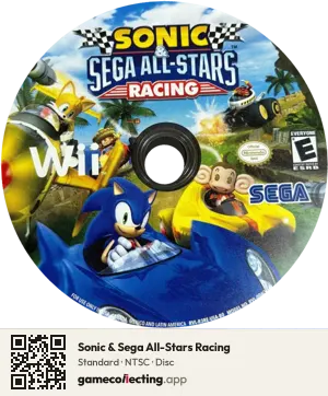 Sonic & Sega All-Stars Racing Nintendo Wii, NTSC disc