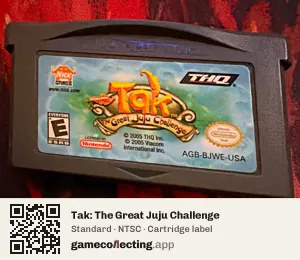 Tak: The Great Juju Challenge Game Boy Advance, NTSC cartridge label