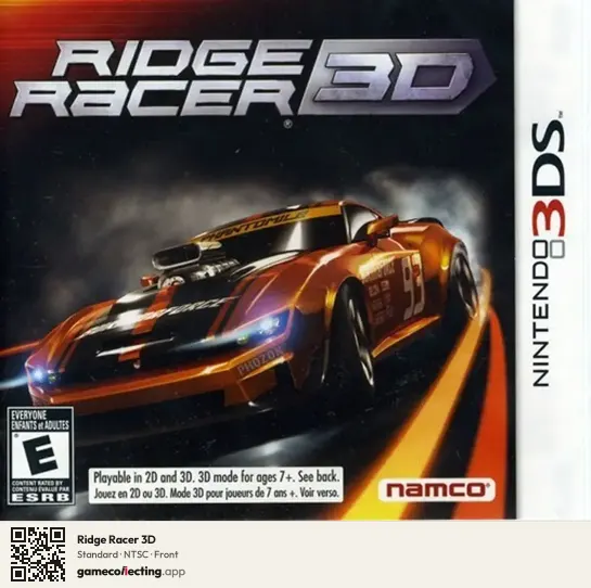 Ridge Racer 3D Nintendo 3DS, NTSC box front