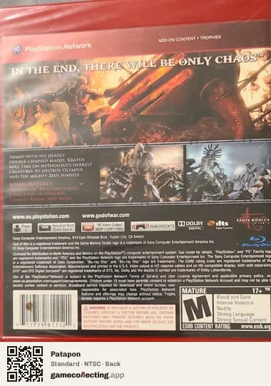 Patapon PlayStation Portable, NTSC box back