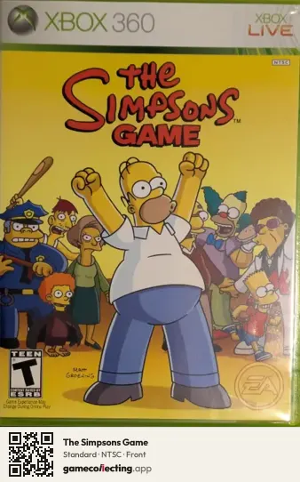The Simpsons Game Xbox 360, NTSC box front