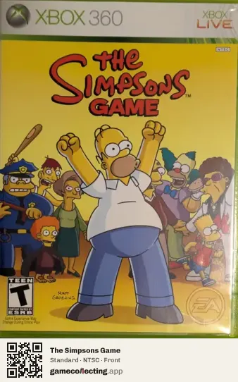 The Simpsons Game Xbox 360, NTSC box front