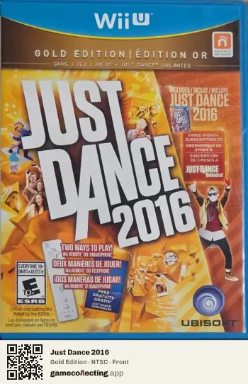 Just Dance 2016 Nintendo Wii U, NTSC box front