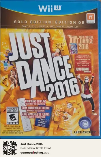 Just Dance 2016 Nintendo Wii U, NTSC box front