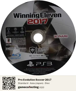 Pro Evolution Soccer 2017 PlayStation 3, Asia disc