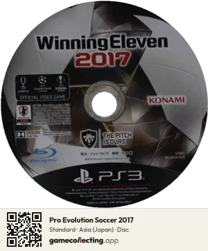 Pro Evolution Soccer 2017 PlayStation 3, Asia disc