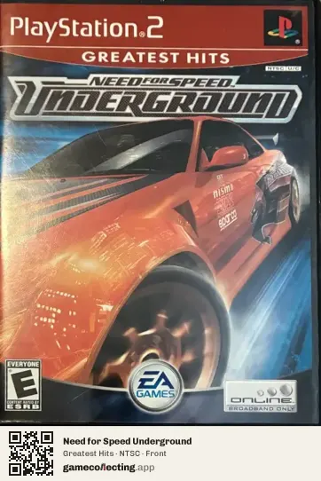 Need for Speed Underground PlayStation 2, NTSC box front
