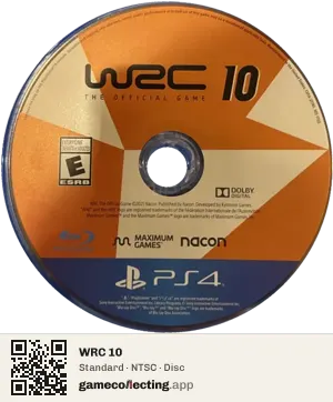 WRC 10 PlayStation 4, NTSC disc