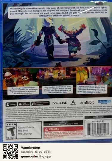 Wanderstop PlayStation 5, NTSC box back