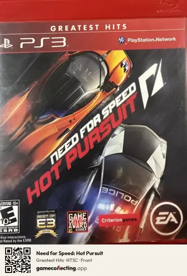 Need for Speed: Hot Pursuit PlayStation 3, NTSC box front