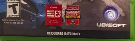 The Crew, the ESRB box on its front