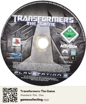 Transformers: The Game PlayStation 3, PAL disc