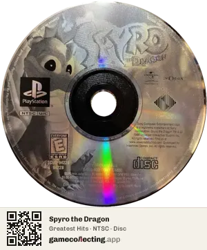 Spyro the Dragon PlayStation, NTSC disc