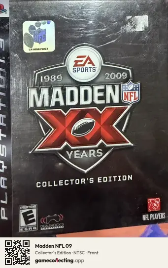 Madden NFL 09 PlayStation 3, NTSC box front
